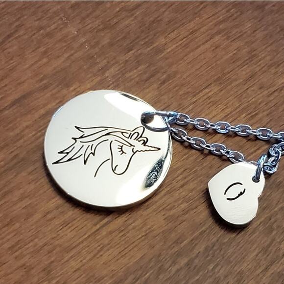 UNICORN STAINLESS steel‎ initial necklace - Picture 4 of 5